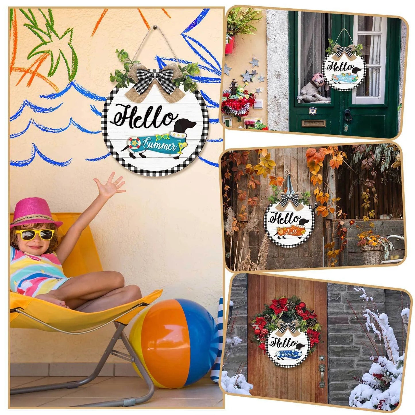 š„16pcs Interchangeable Dachshund Sign Dog Welcome Sign