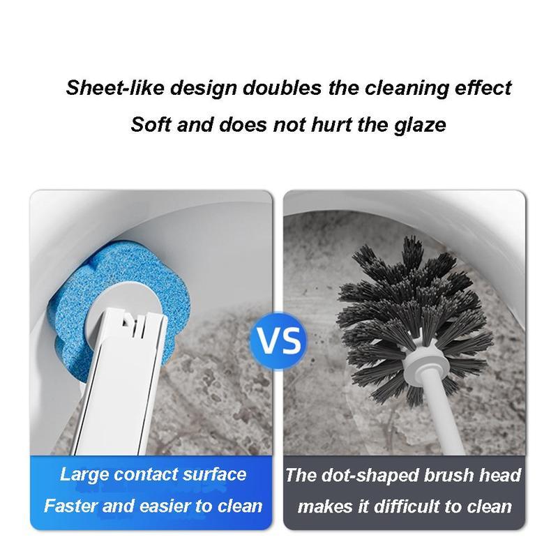 Snofrid Disposable Toilet Brush, Toilet Bowl Wand Holder Set with 24PCS Cleaner Refills, Bathroom Cleaning System for Sink Bathtub Drain Wash Basin Urinal,Wall-Mount Scrubbing Toilet Brush Bathroom Cleaning Kit