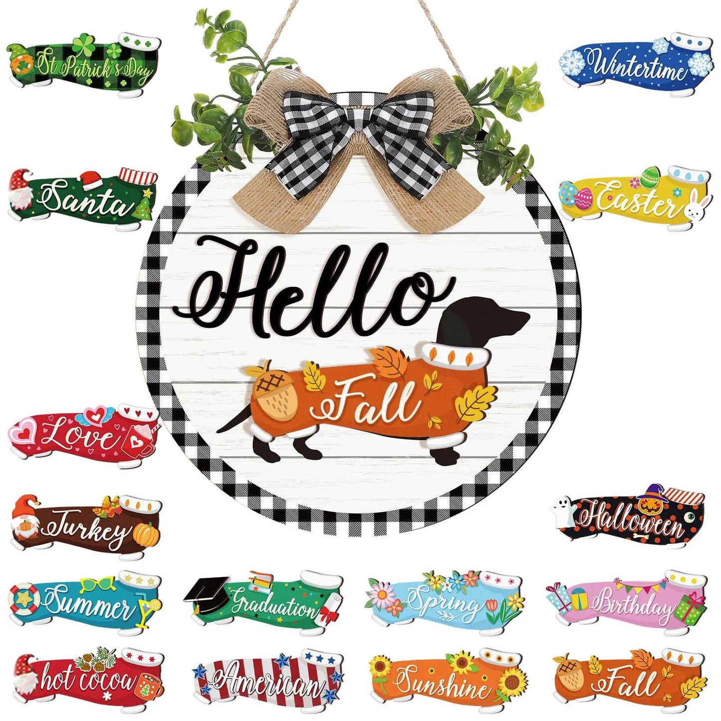 🔥16pcs Interchangeable Dachshund Sign Dog Welcome Sign