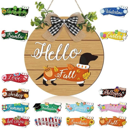 🔥16pcs Interchangeable Dachshund Sign Dog Welcome Sign