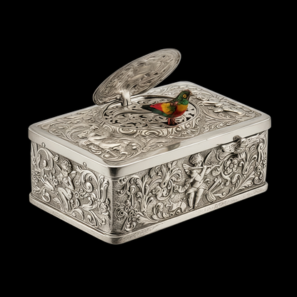 European Three-dimensional Embossed Bird Music Box