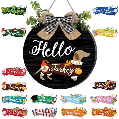 🔥16pcs Interchangeable Dachshund Sign Dog Welcome Sign